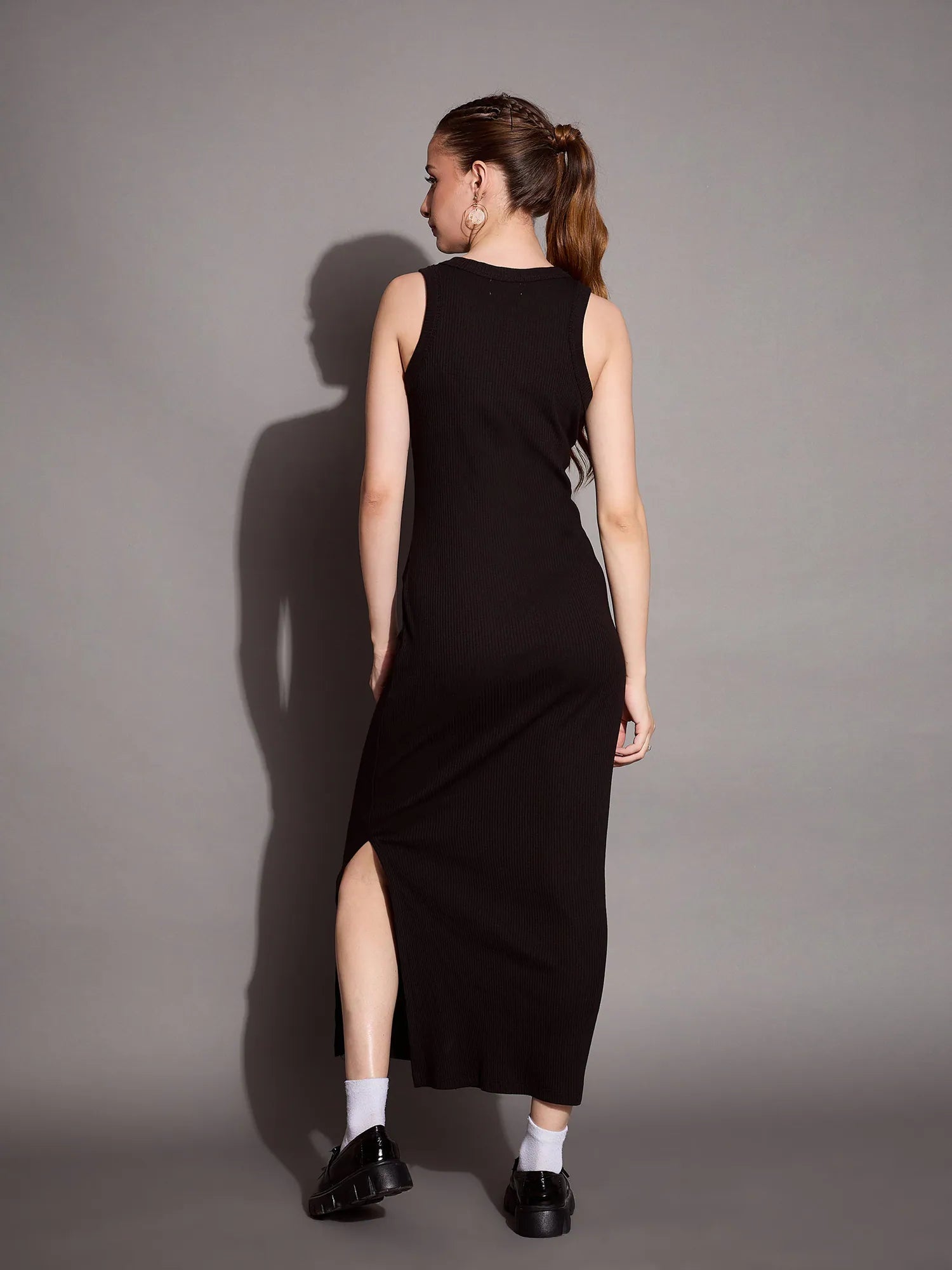 Black Sleeveless Maxi Dress - Bodycon Indian Cotton Dresses