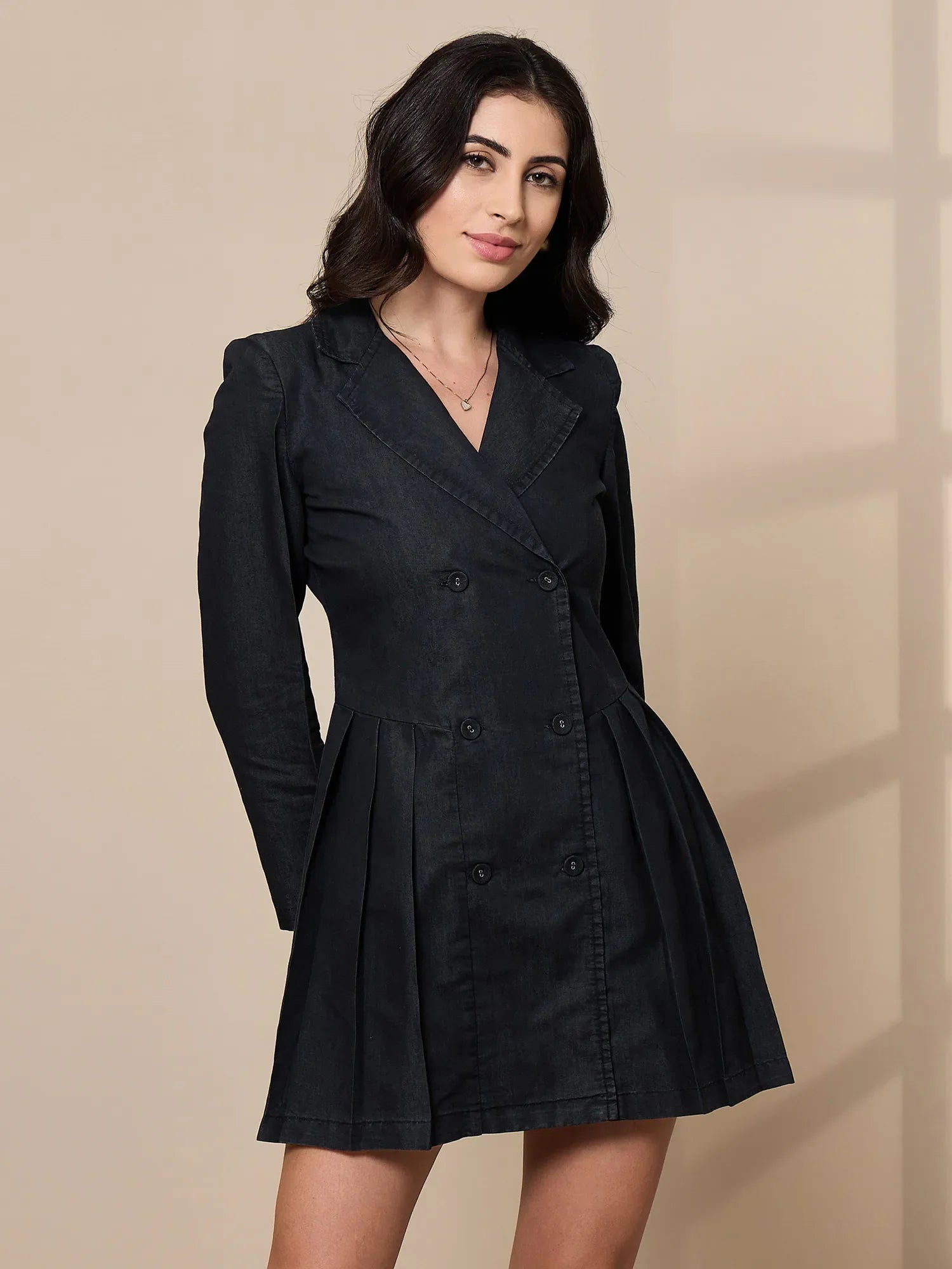 Black Blazer Dress - Women's Lehenga Style - Designer Collection
