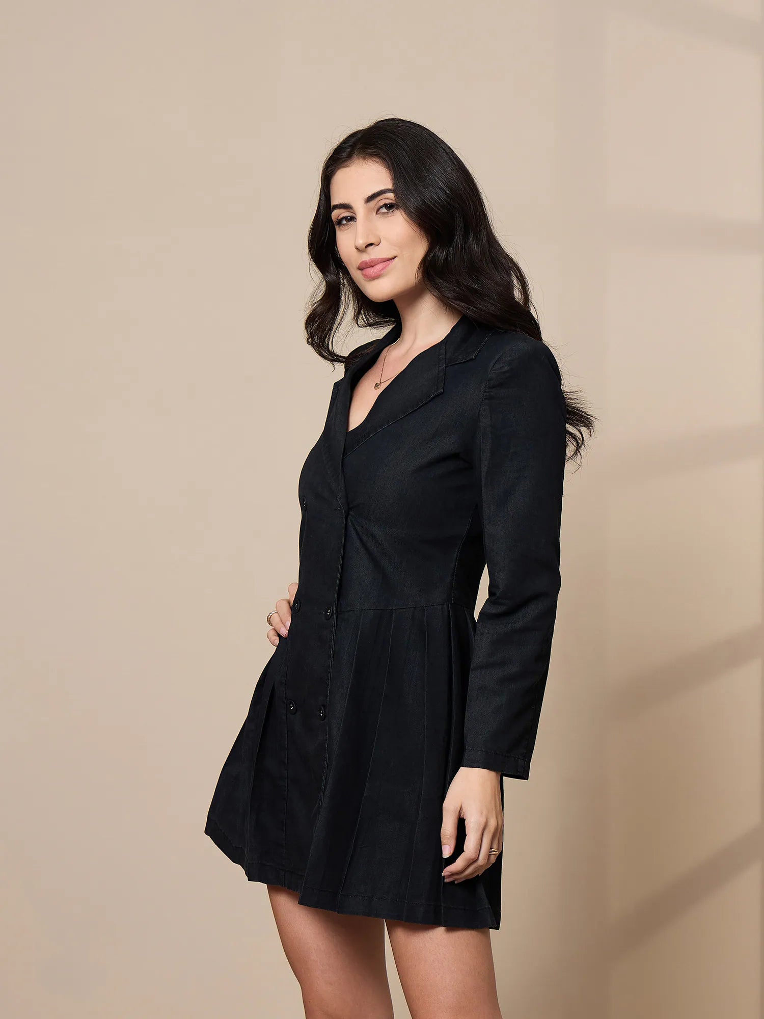 Black Blazer Dress - Women's Lehenga Style - Designer Collection