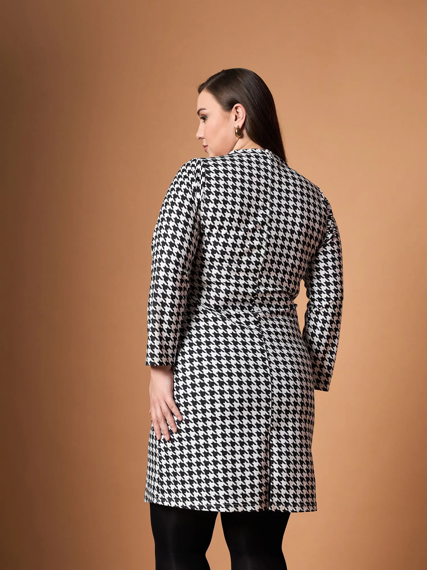 Black & White Houndstooth Dress - Designer Women's Fashion
