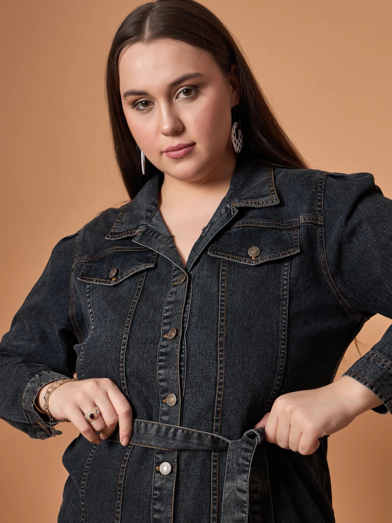 Black Denim Shirt Dress | Women's Casual & Party Wear Lehenga