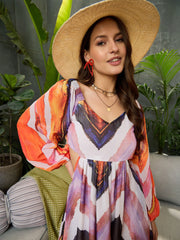 Women White Chevron Back Cut-Out Short Dress-SFDRSS12733