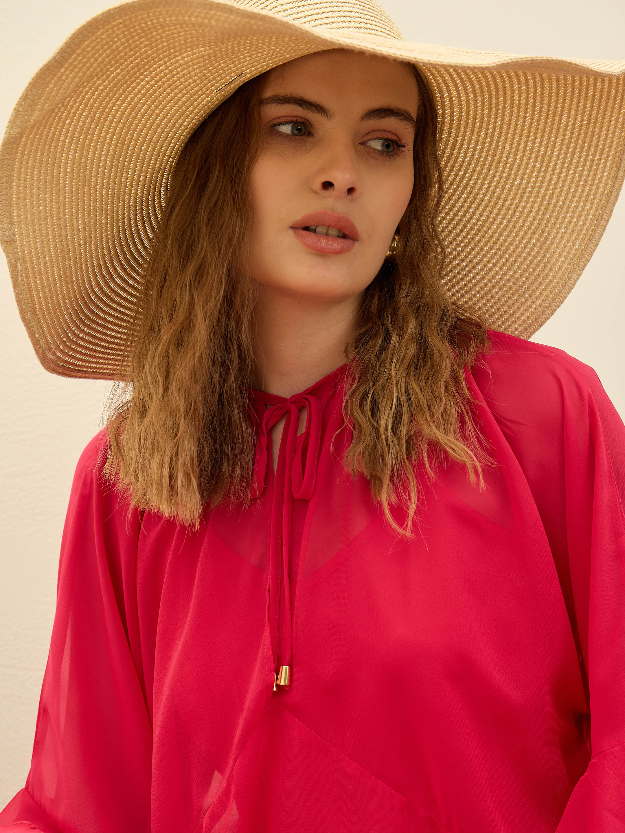 Women Fuchsia Solid Loose Fit Maxi Dress-SFDRSS12976