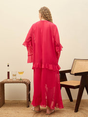 Women Fuchsia Solid Loose Fit Maxi Dress-SFDRSS12976