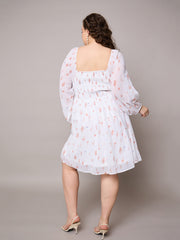 Women Brown Floral Square Neck Short Skater Dress-SFDRSS13044