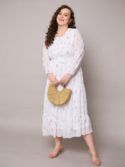 Women Brown Floral Tiered Maxi Dress-SFDRSS13048