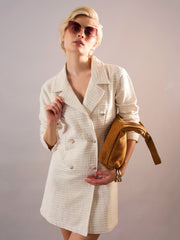 Women White Tweed Full Women's Western Wear-SFDRSS13392