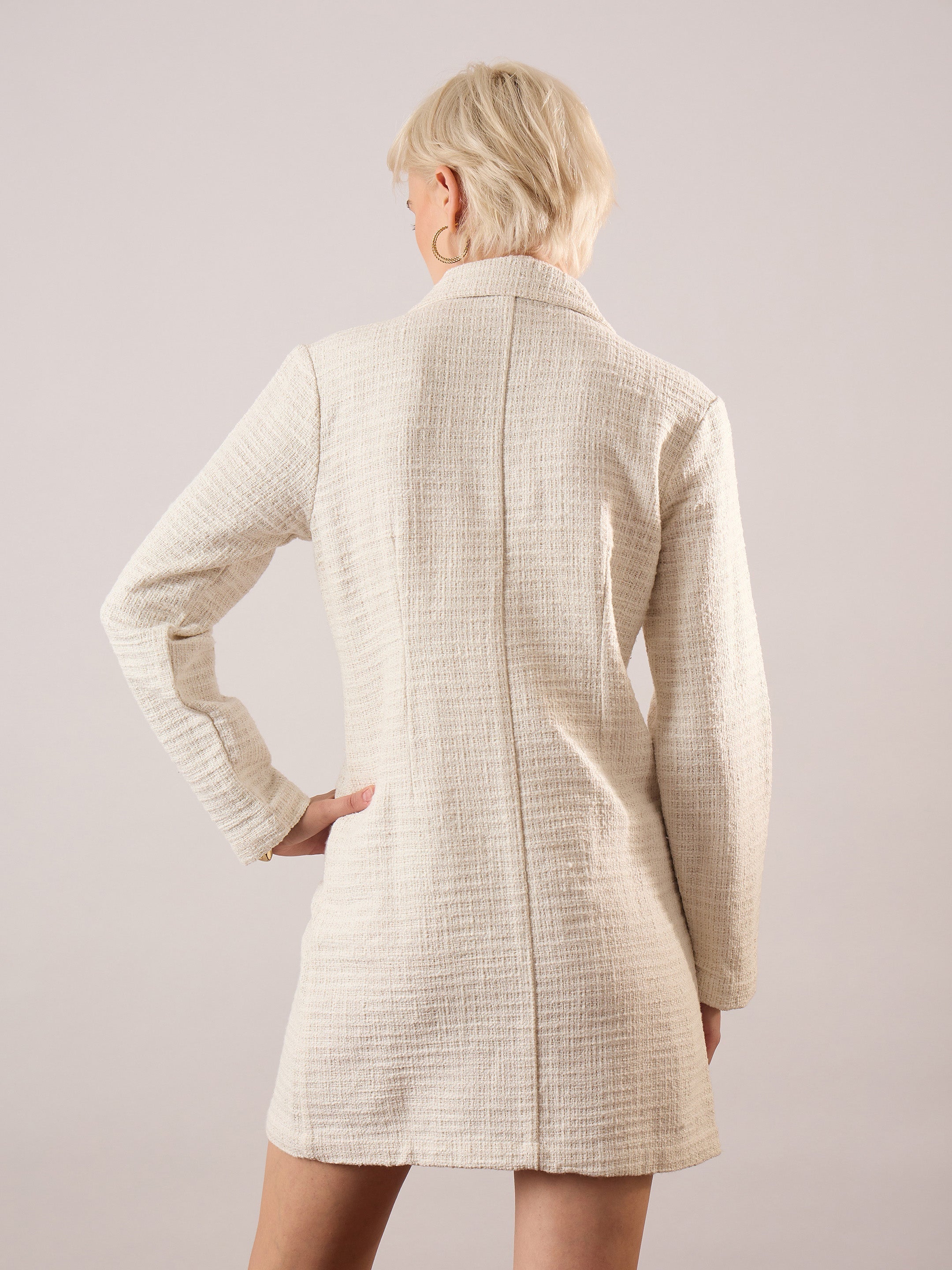 Women White Tweed Full Women's Western Wear-SFDRSS13392