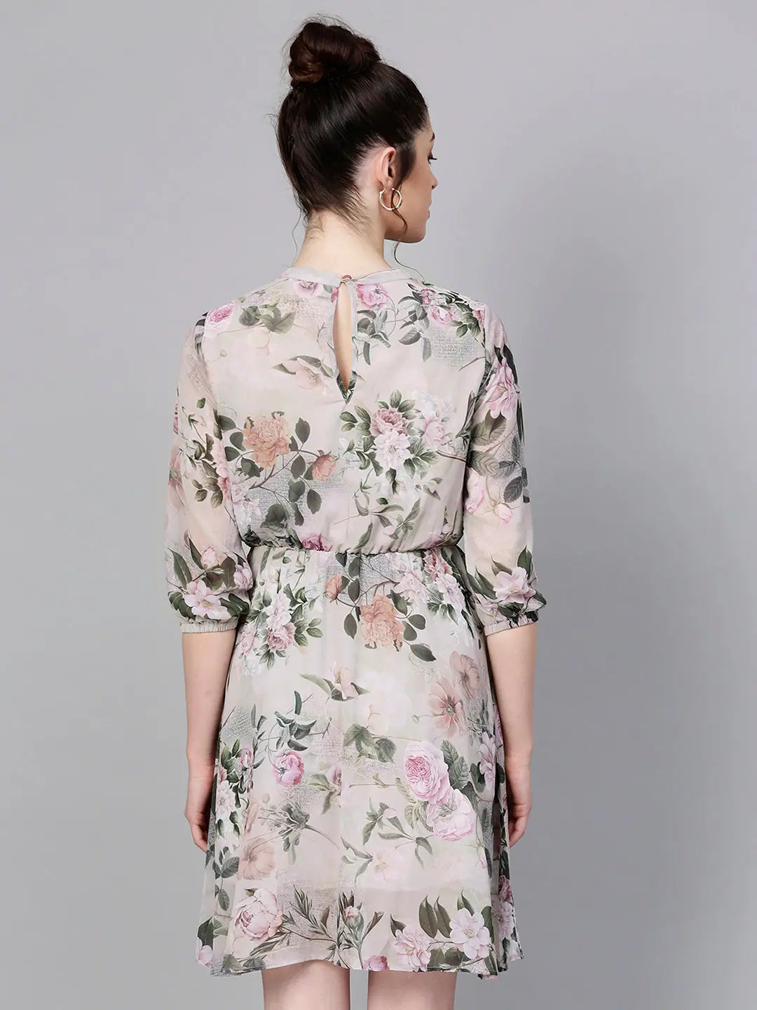 Pista Green Floral Skater Dress | Women's Designer Lehenga Look