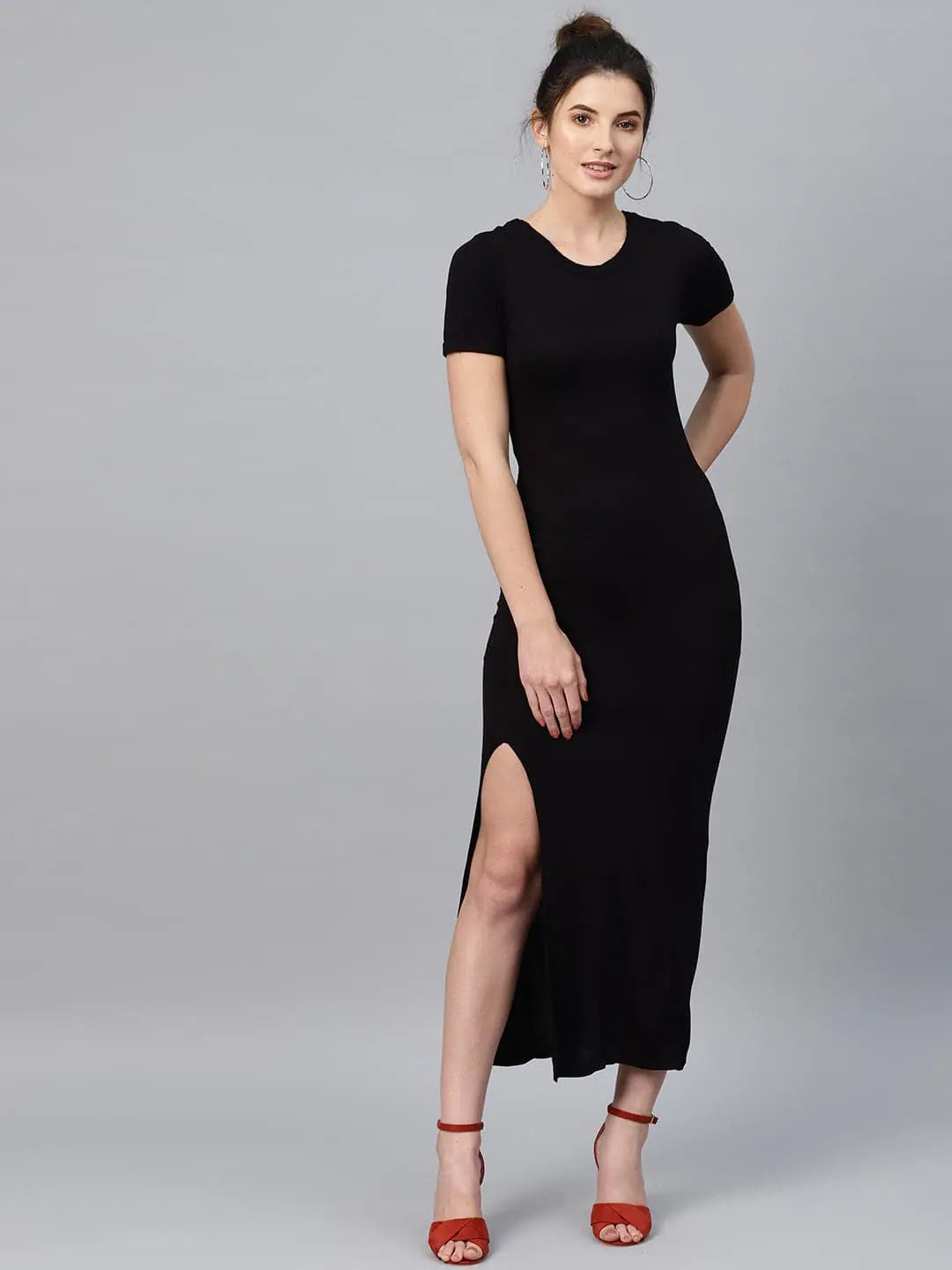 Black Criss Cross Maxi | Women's Lehenga Style for Comfort