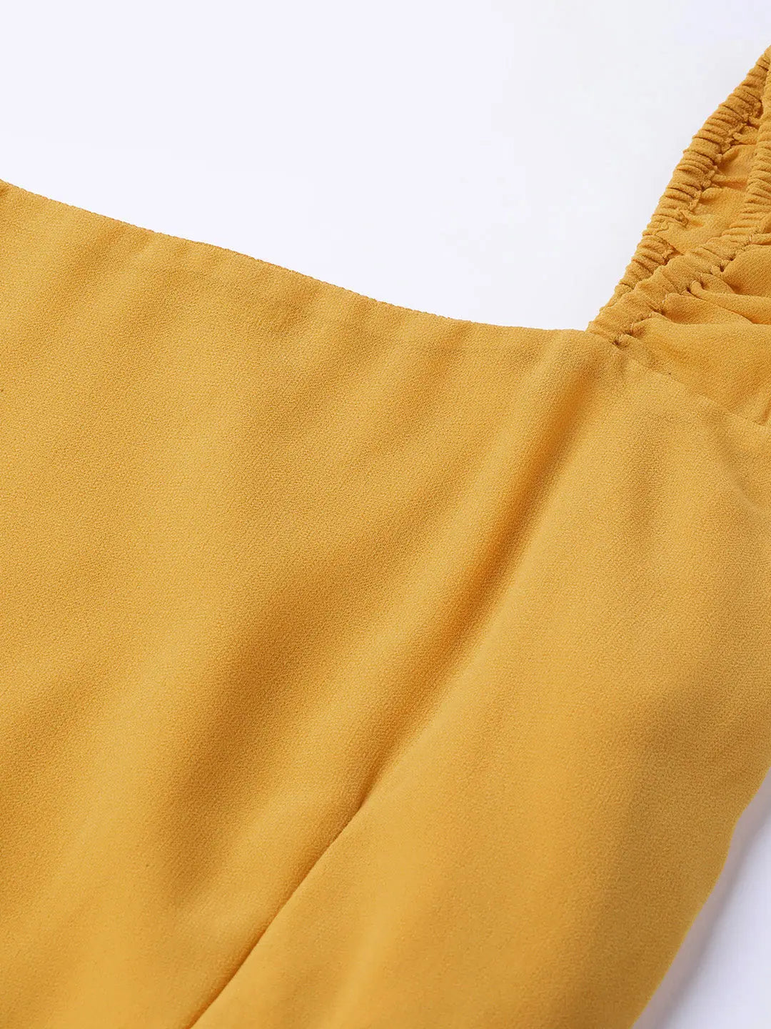 Mustard Maxi Dress: Strappy, Frill Tiered, Fit & Flare