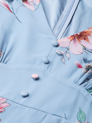 Women Pale Blue Floral Flared Maxi Dress-SFDRSS1811