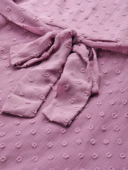 Purple Dobby Strappy Belted Midi Dress