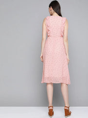 Pink Polka Dot Midi Dress