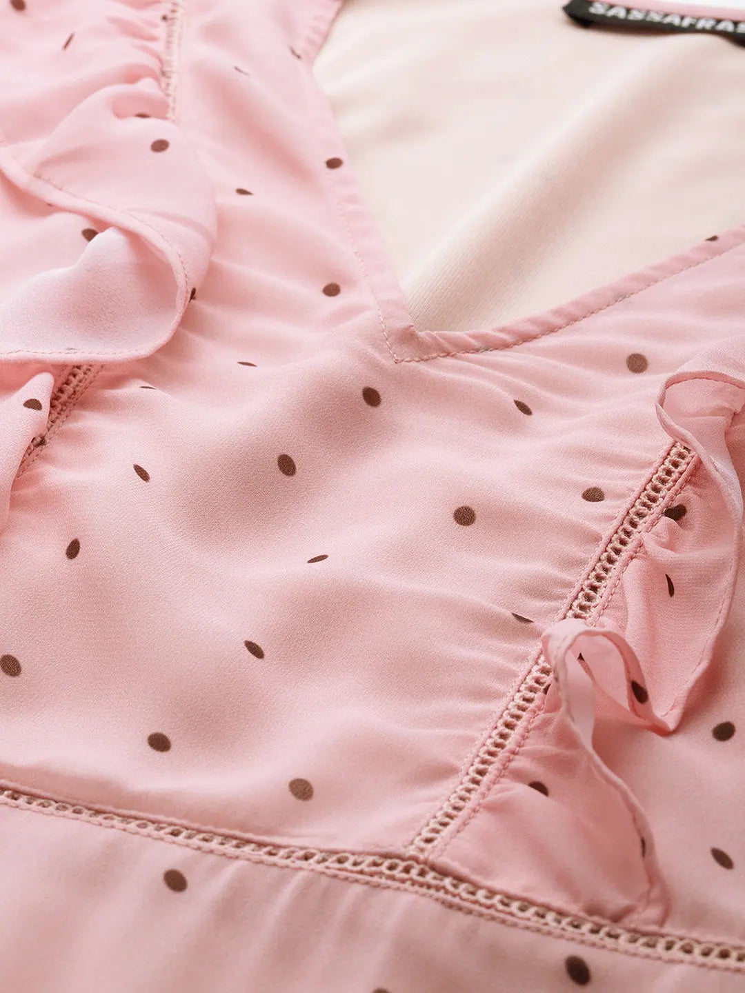 Pink Polka Dot Midi Dress - Women's Lehenga Collection