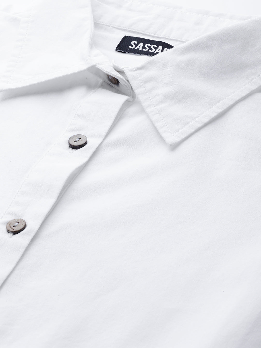 White Tiered Shirt Dress-SFDRSS1875