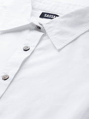 White Tiered Shirt Dress-SFDRSS1875