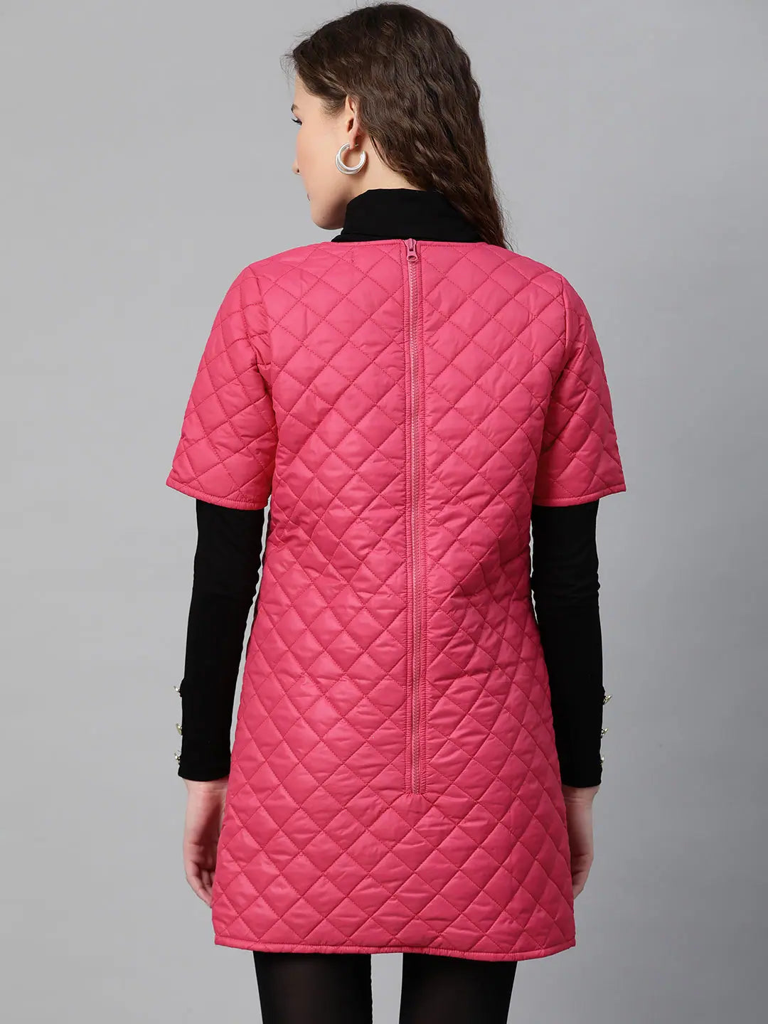Fuchsia Quilted Shift Dress | Designer Women's Clothing