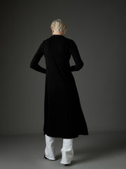 Women Black Ribed Front Open Shrug-SFJCKT60341