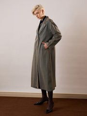 Women Blue Vintage Washed Denim Over Coat-SFJCKT60353