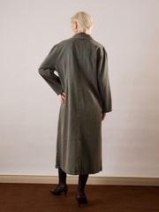 Women Blue Vintage Washed Denim Over Coat-SFJCKT60353
