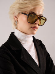 Women Black Tweed Belted Over Coat-SFJCKT60356