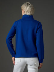 Women Royal Blue Fleece Front Zipper Jacket-SFJCKT60361