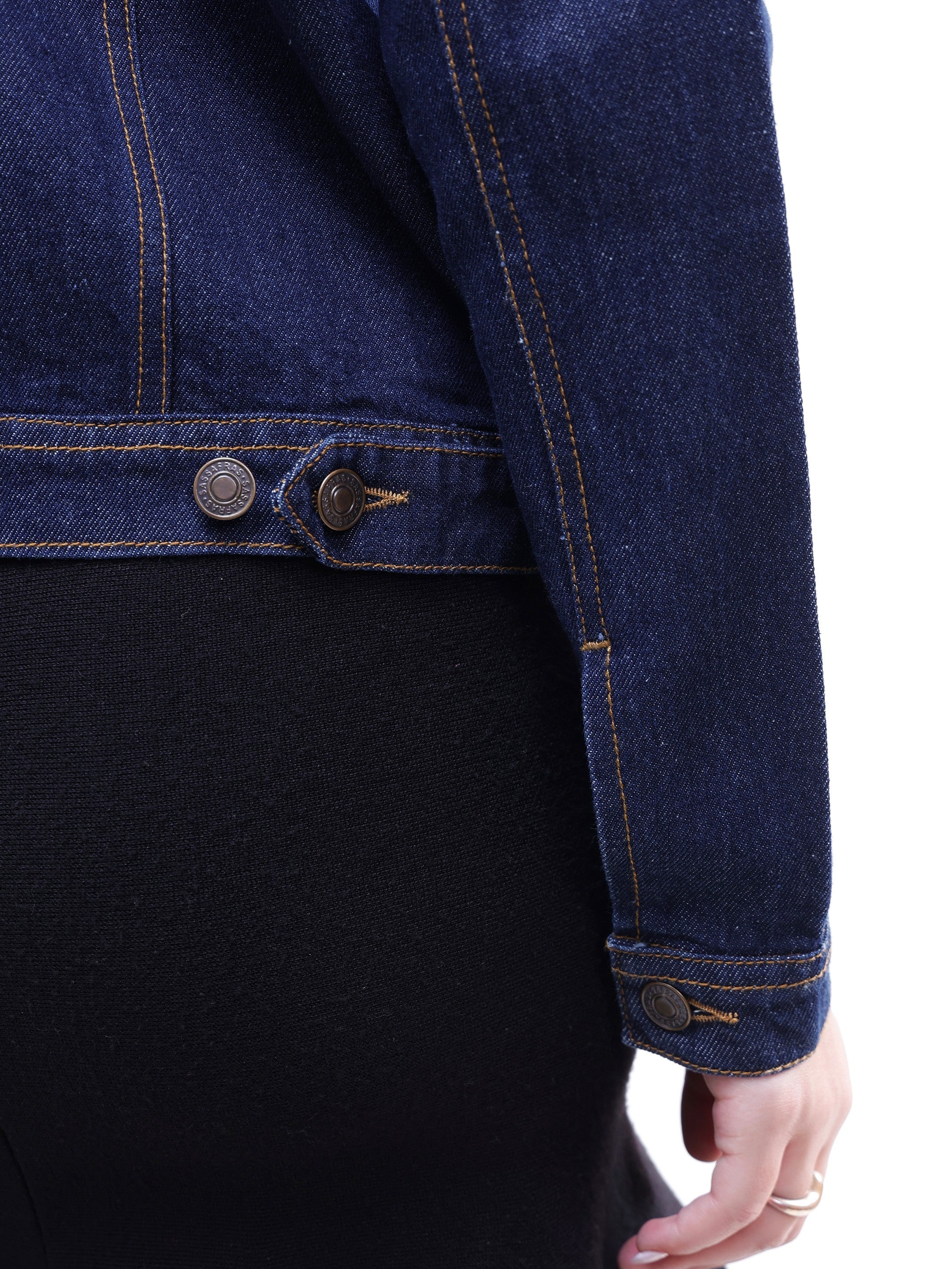 DesiQlo Navy Denim Regular Jacket - Navy Blue