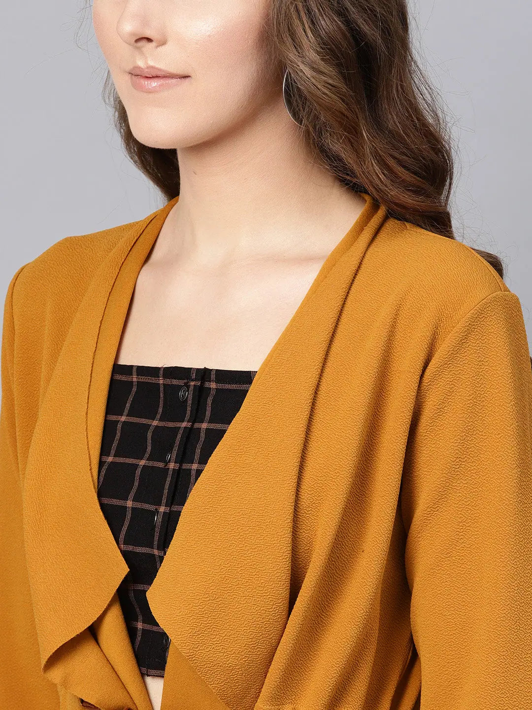 Mustard Waterfall Shrug - Women's Fashion Jackets and Coats