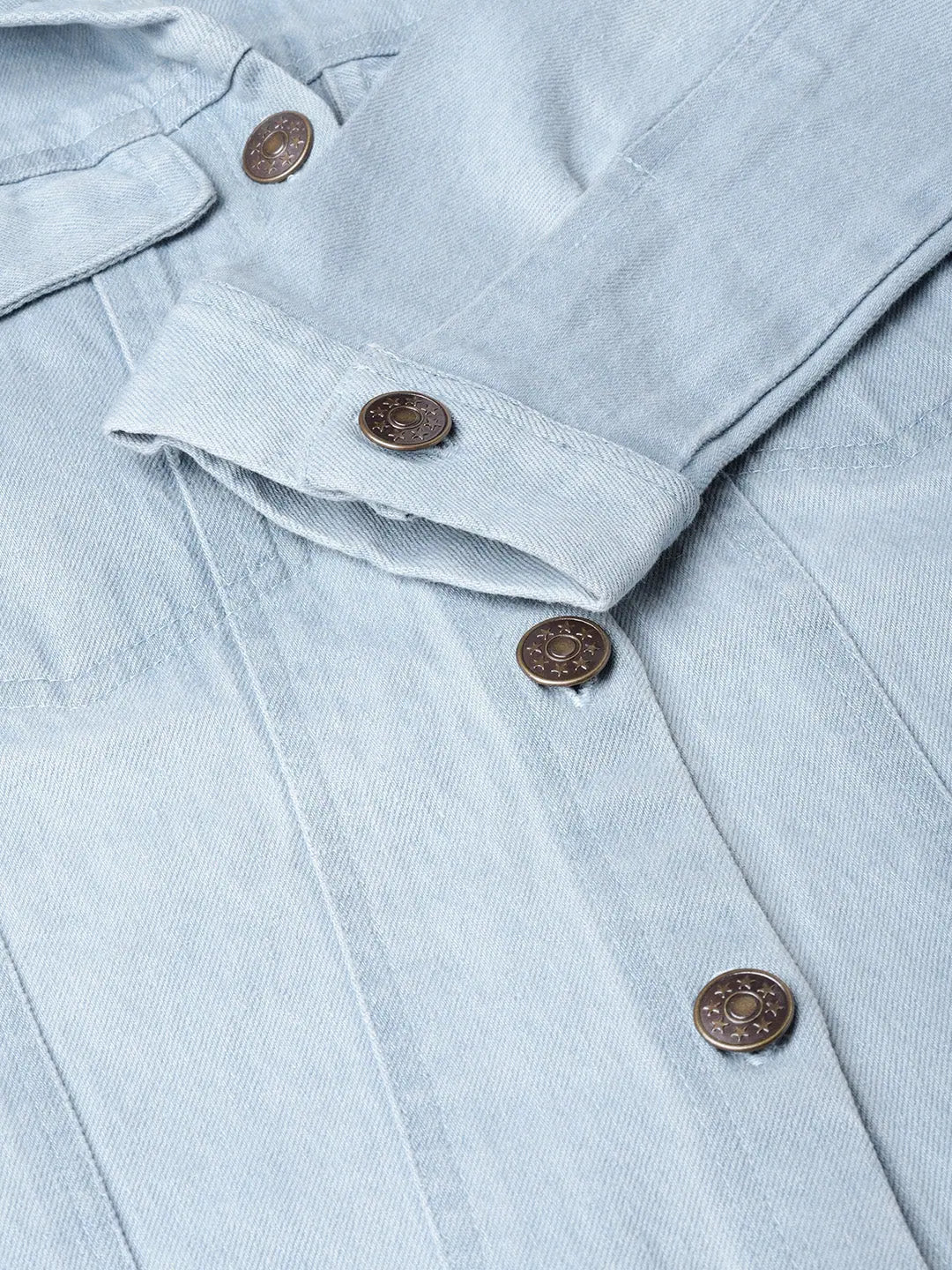 Blue Cropped Denim Jacket - Women's Fashion Outerwear