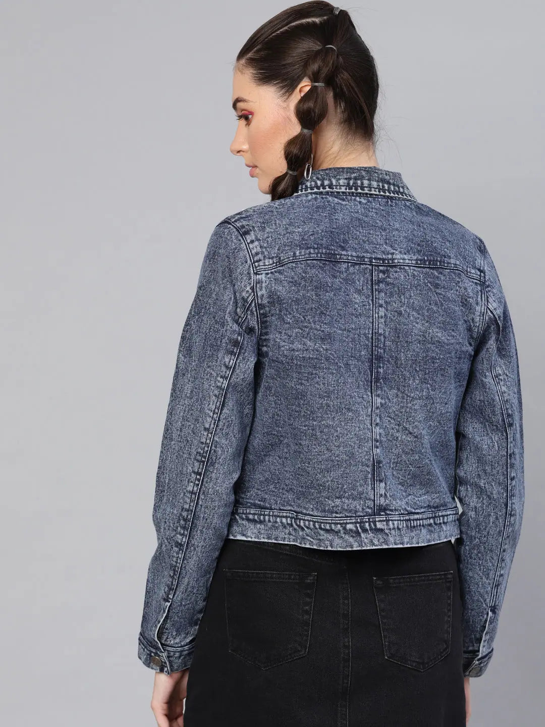 Blue Pearl Studded Jacket - Trendy Women's Outerwear Online