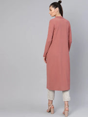 Pink Pocket Detail Longline Shrug