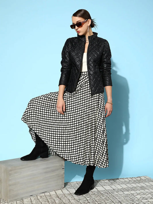 Women Solid Standard Black Jacket 1080