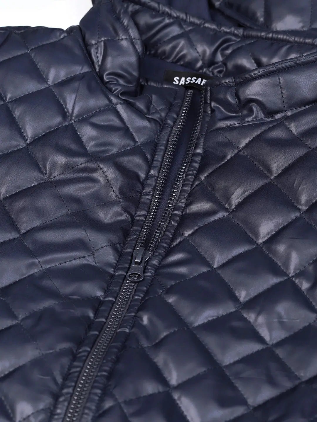 Navy Quilted Puffer Jacket | Warm Women's Winter Coat