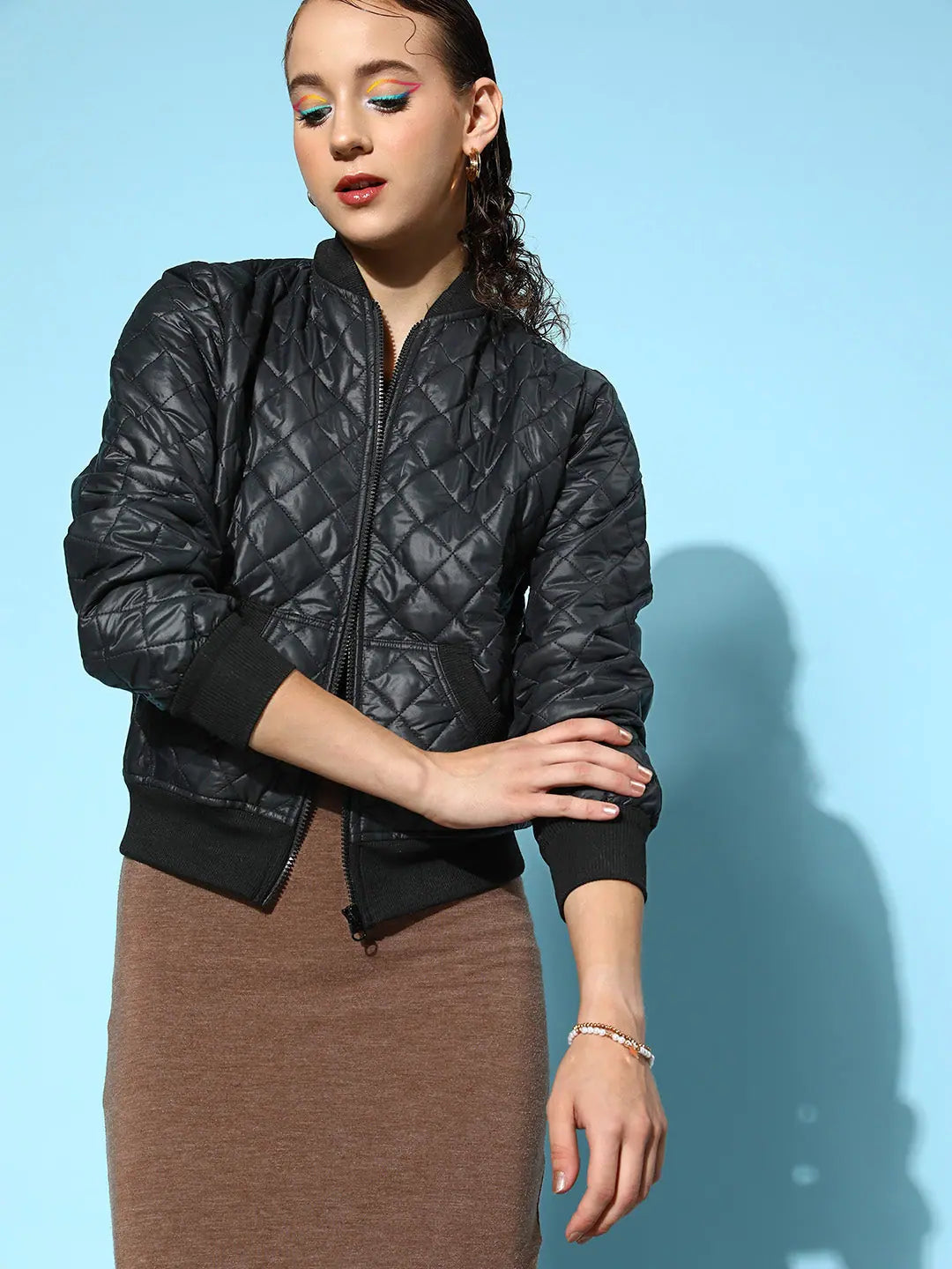 Women Solid Standard Black Jacket