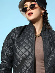 Women Solid Standard Black Jacket