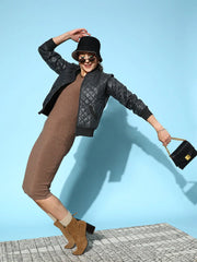 Women Solid Standard Black Jacket