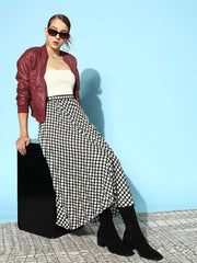 Women Solid Standard Burgundy Jacket