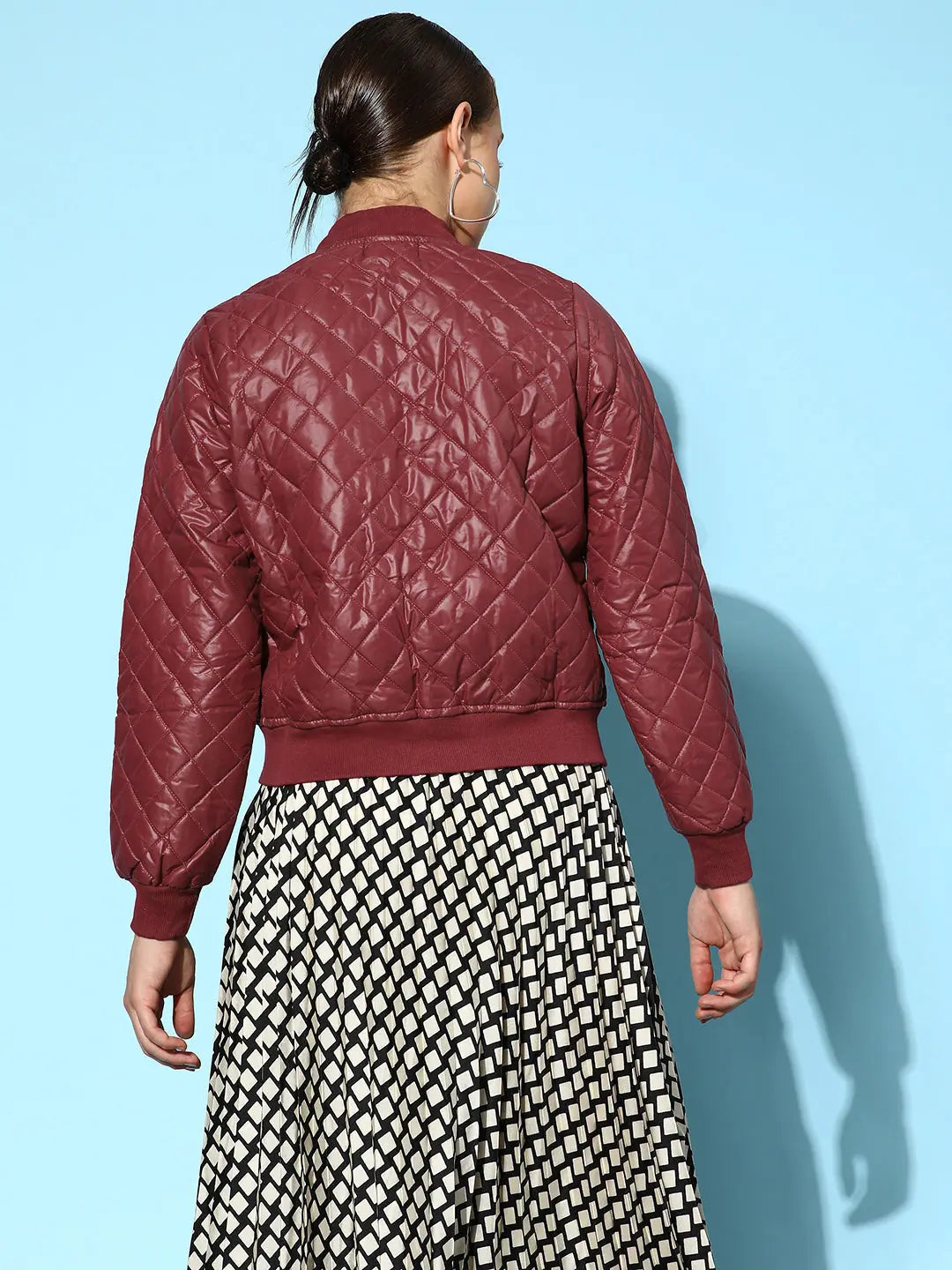 Burgundy Bomber Jacket | Women's Fashion Jackets and Outerwear