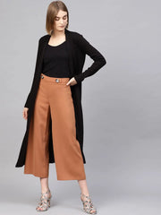 Women Solid Black Full Sleeve Jacket