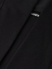 Women Solid Black Full Sleeve Jacket