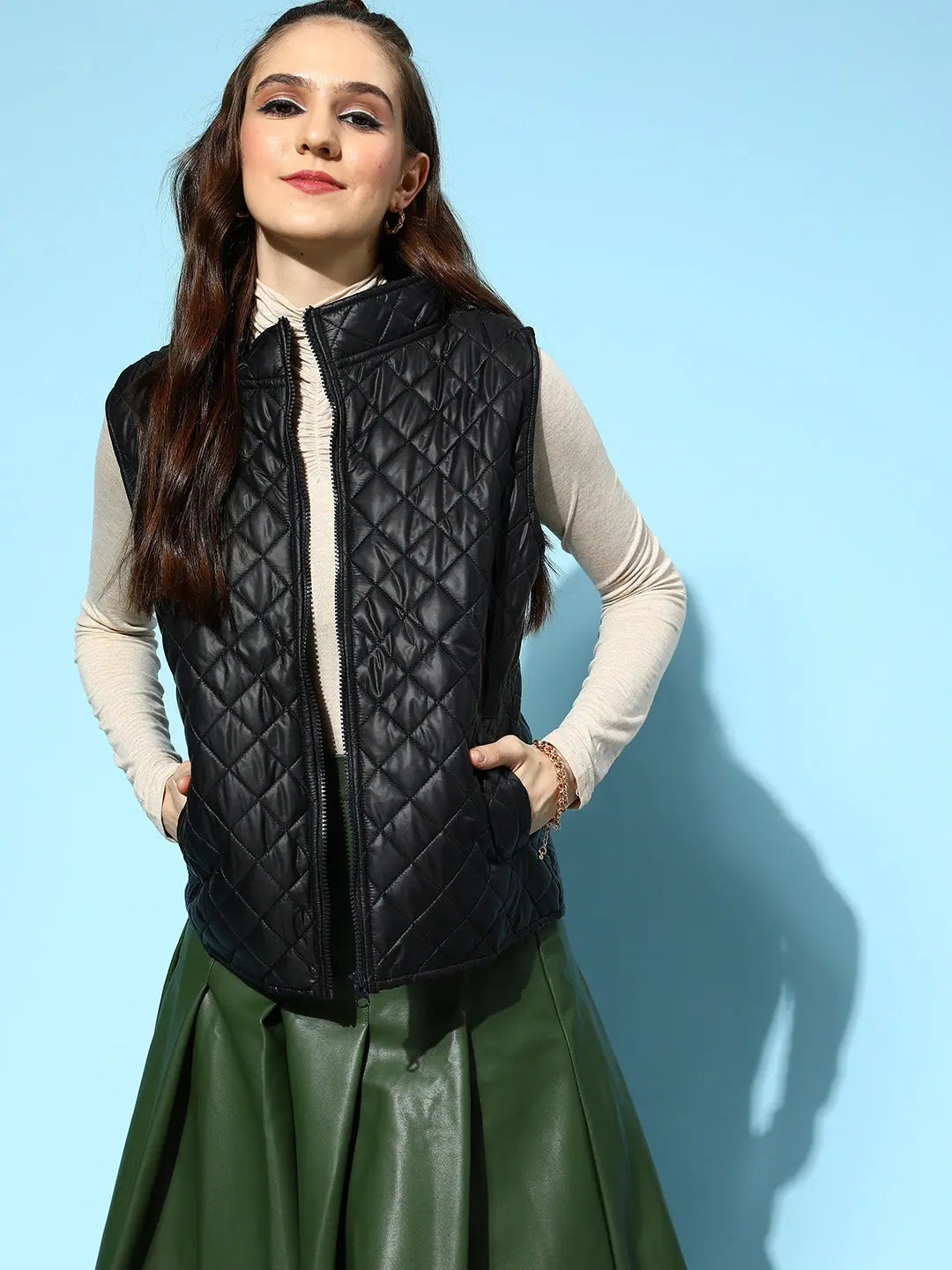 Black Sleeveless Hooded Jacket | Women's Fashion Jackets