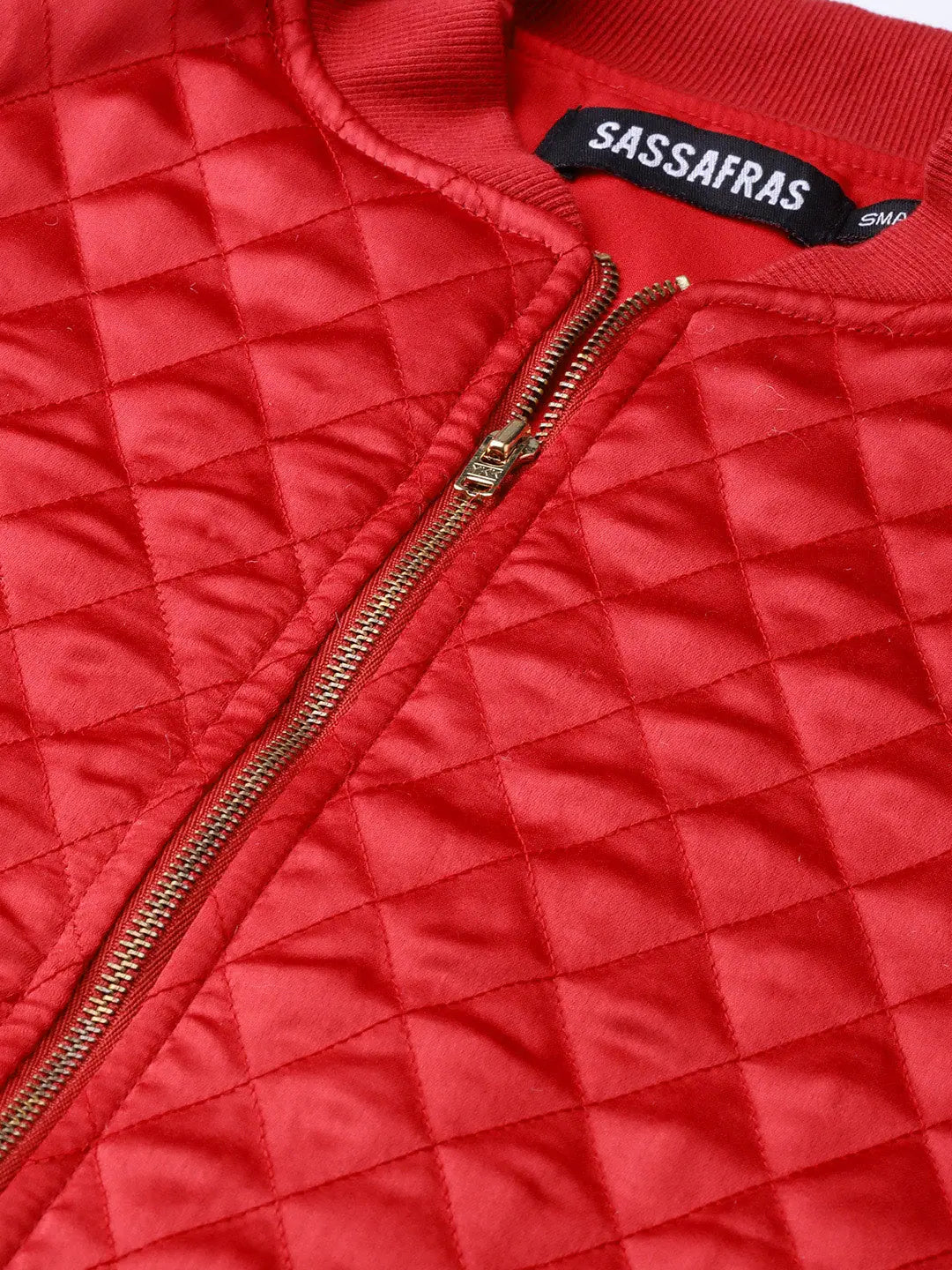 Red Quilted Bomber Jacket - Women's Winter Coats