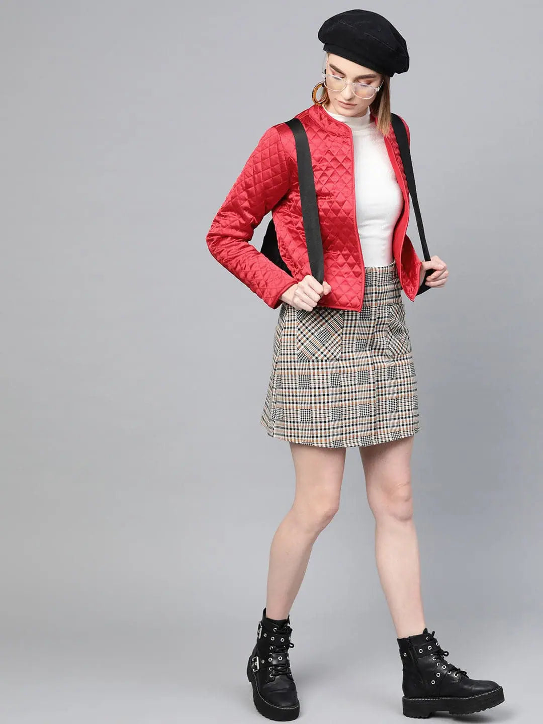 Women Solid Red Full Sleeve Jacket