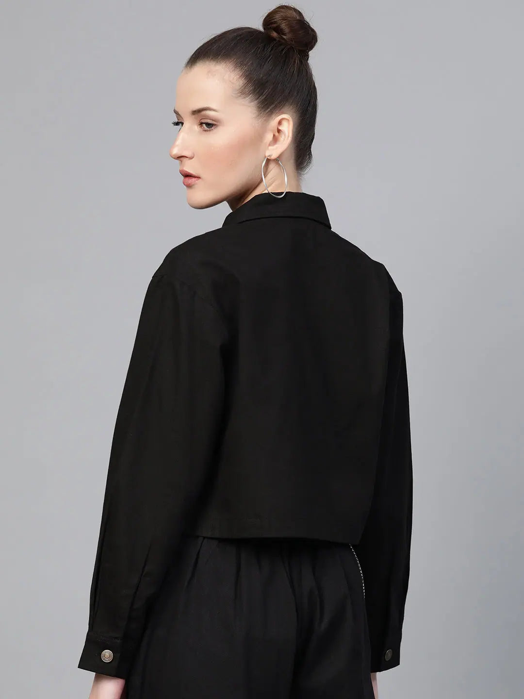 Black Denim Jacket - Trendy Women's Fashion Jackets & Outerwear - Style 1