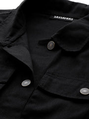 Women Solid Standard Black Jacket