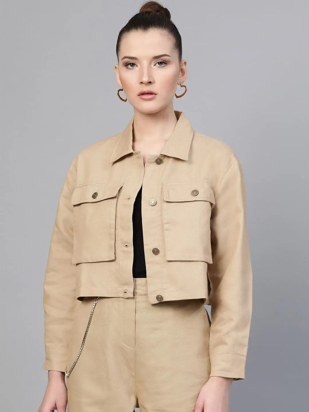 Beige Denim Jacket - Women's Fashion Jackets and Outerwear