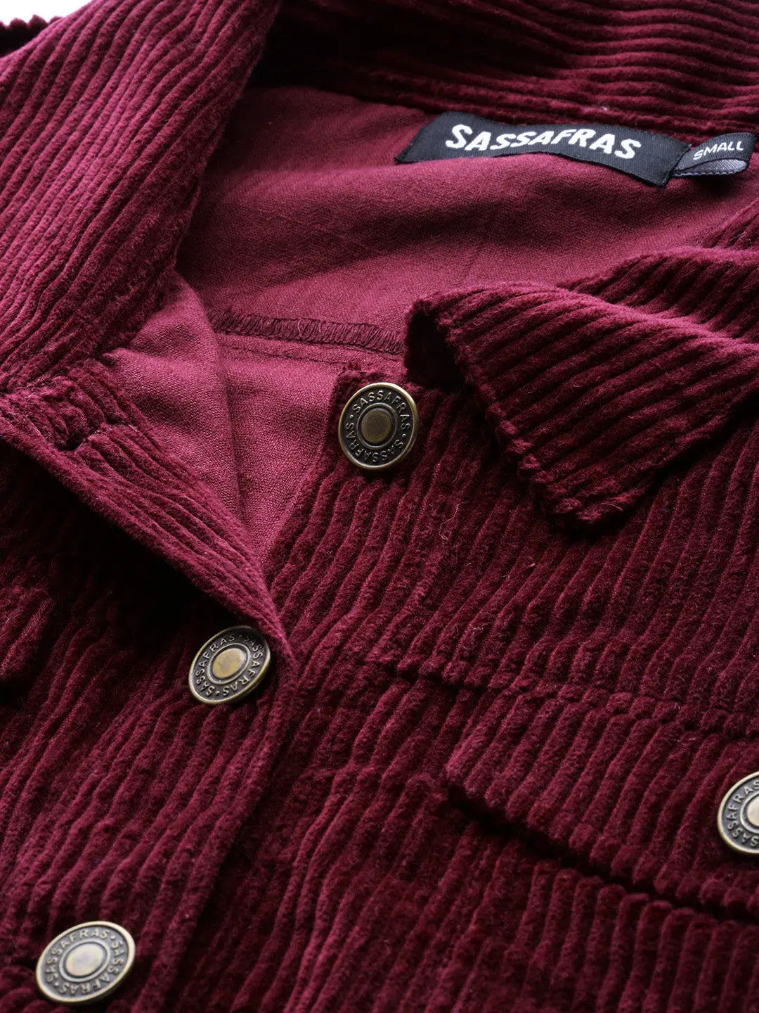 Burgundy Corduroy Boxy Jacket - Women's Fashion Jackets