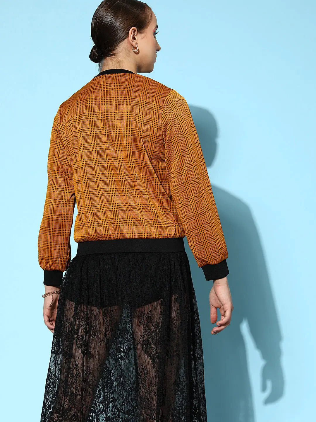 Mustard Printed Women's Jacket - Trendy Women's Outerwear