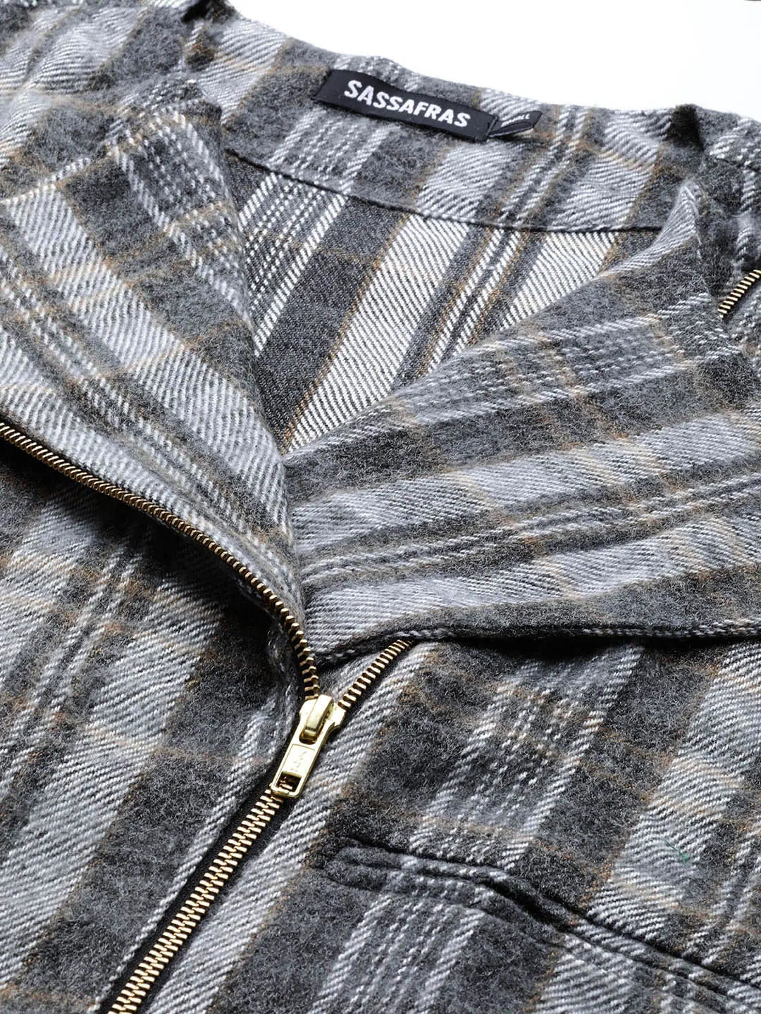 Printed Grey Biker Jacket | Women's Fashion Outerwear